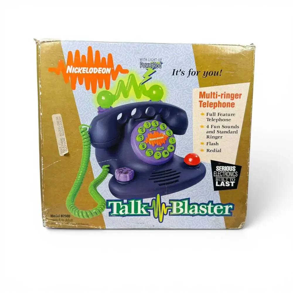 Vintage 1996 Nickelodeon Talk Blaster Multi-Ringer Telephone